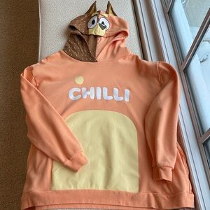 Men’s Bluey Hoodie with Chilli Graphics size 2XL